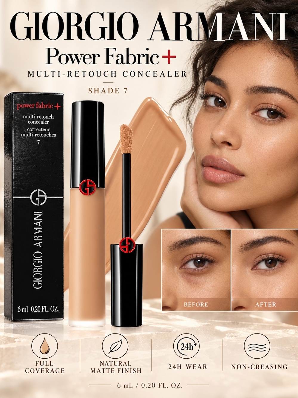 Giorgio Armani Power Fabric+ Multi-Retouch Concealer - Shade 7